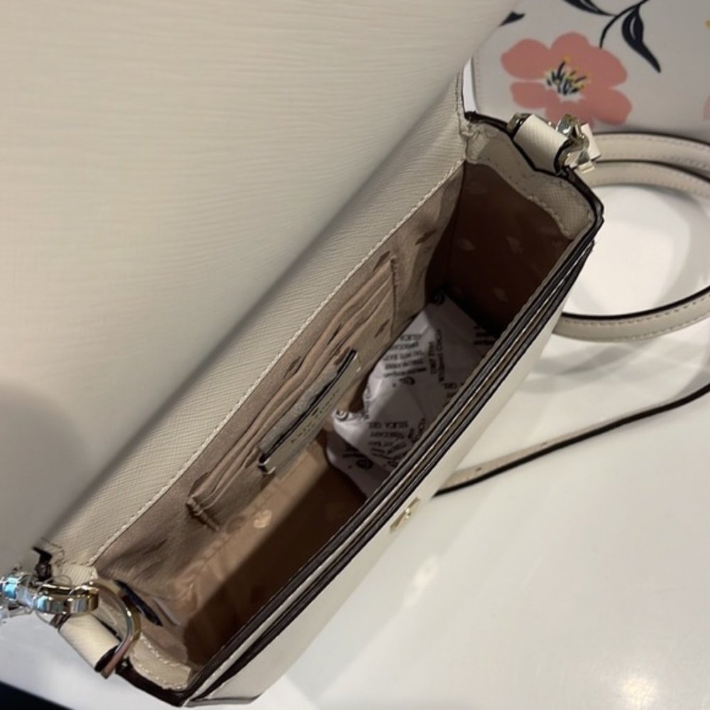 Kate Spade Staci Square Crossbody Saffiano Leather Parchment - Picture 7 of 16